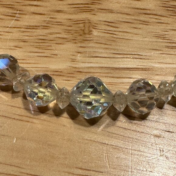 Iridescent Aurora Borealis AB Graduated Crystal Faceted 16" Necklace VTG Laguna - Picture 4 of 6